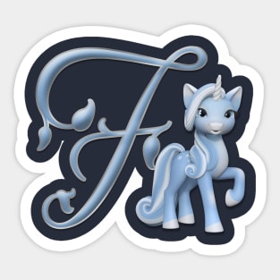 Monogram F Custom Unicorn Sticker